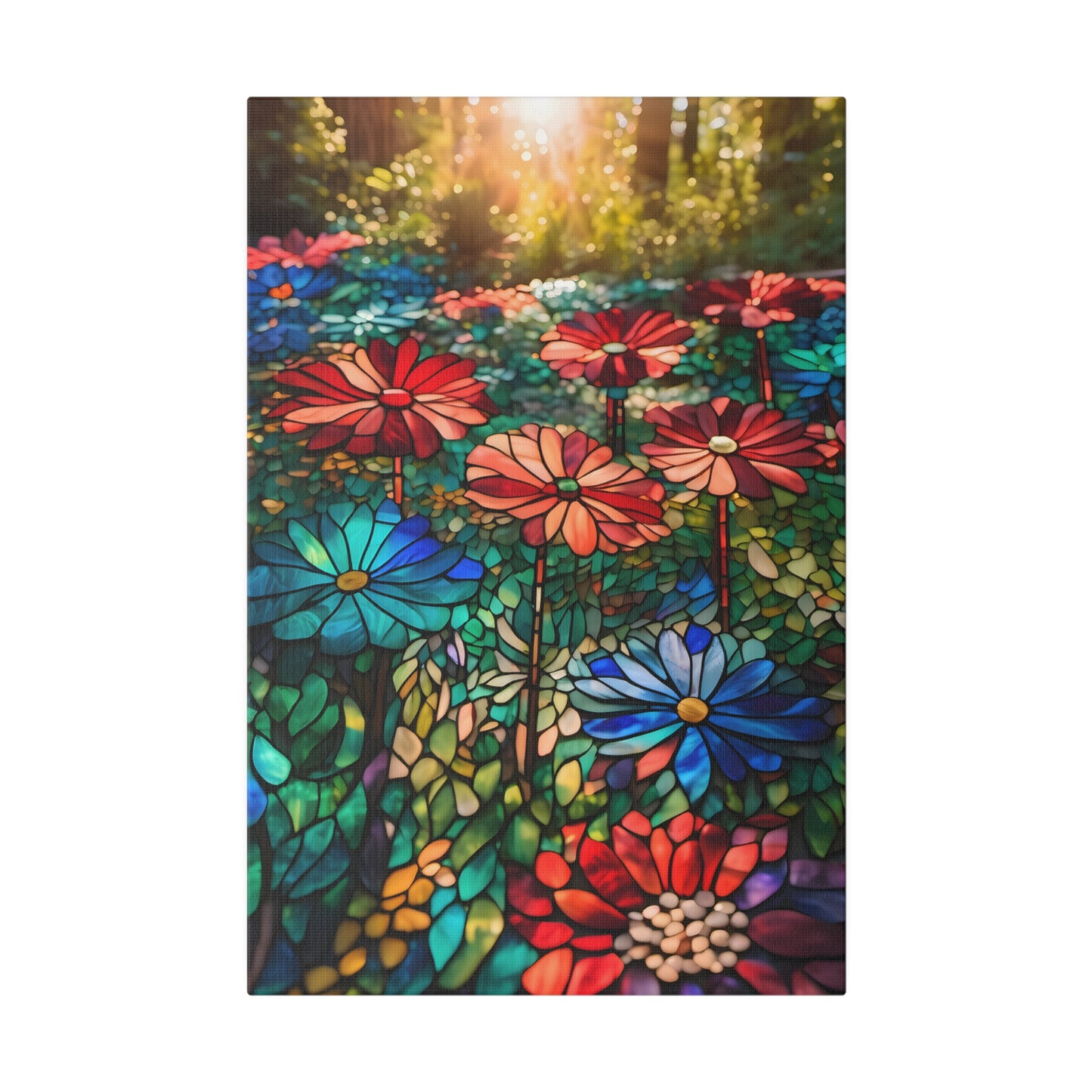 Stained glass garden Matte Canvas, Stretched, 0.75"