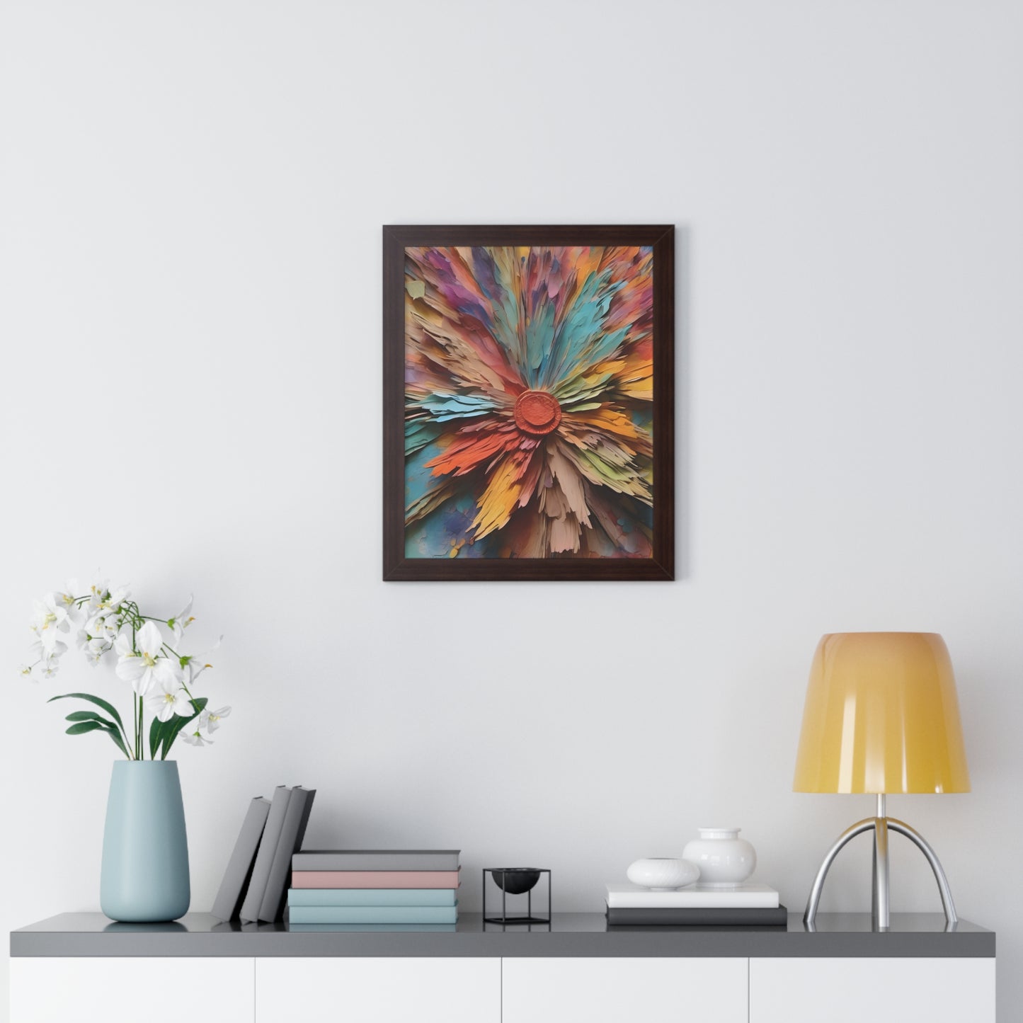 Paper flowers pastel 5 Framed Vertical Poster