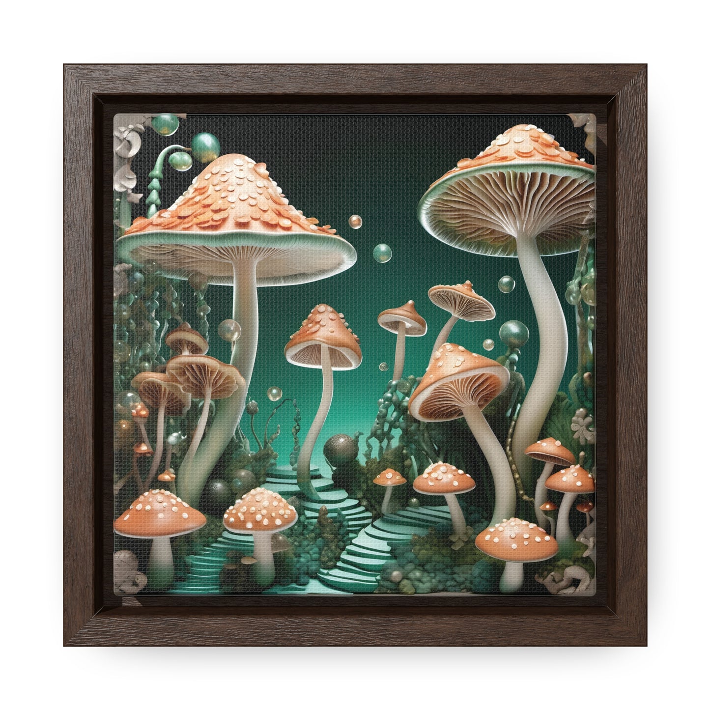 Deco Mushrooms Gallery Canvas Wraps, Square Frame