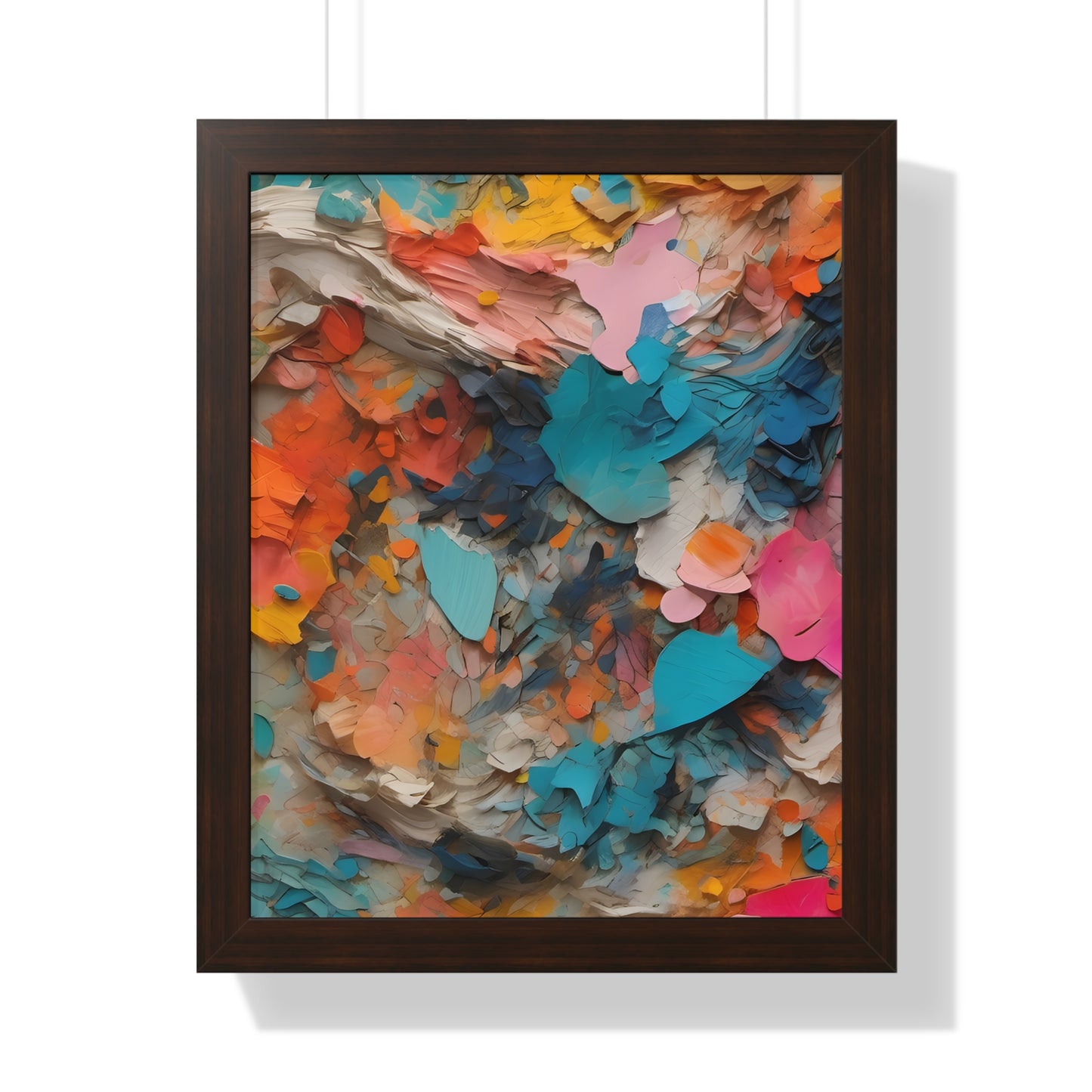 Paper Pastel Flowers 2 Framed Vertical Poster