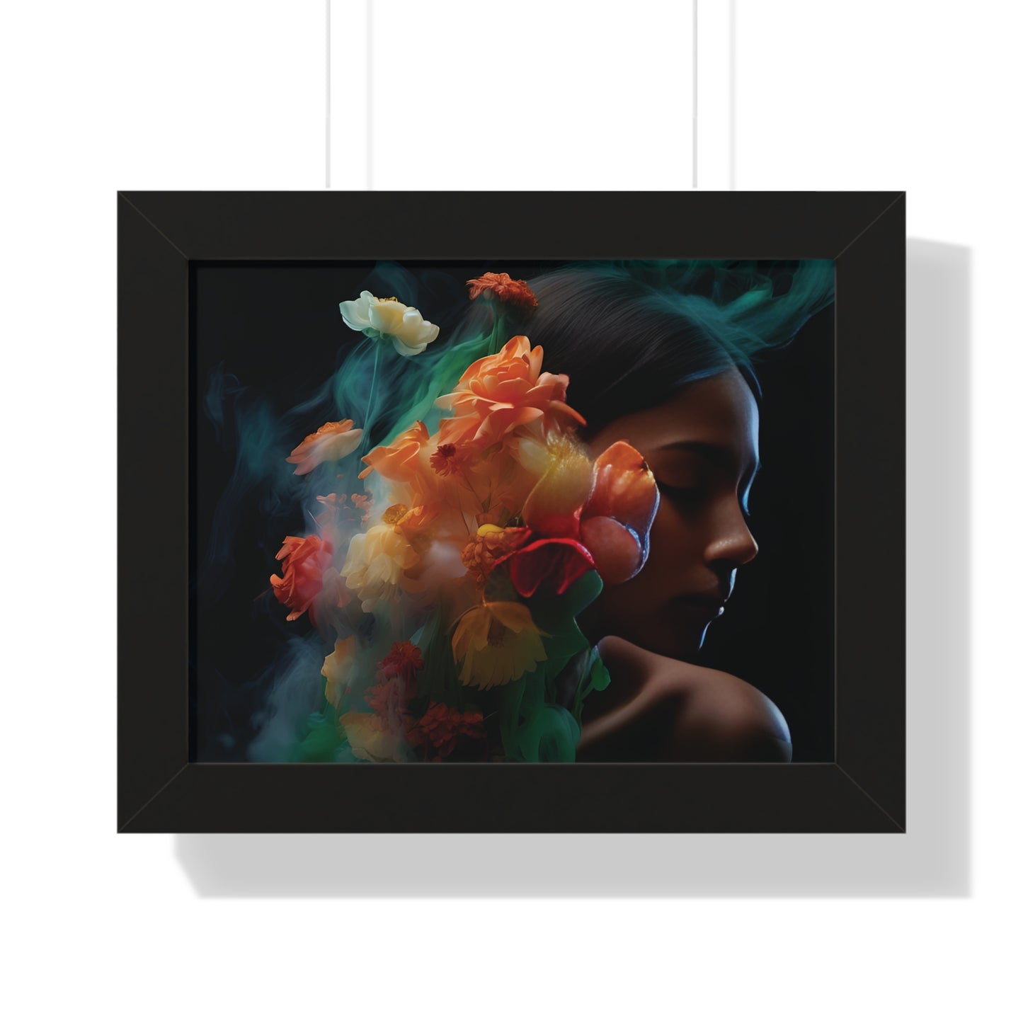 Smoky spring flowers Framed Horizontal Poster