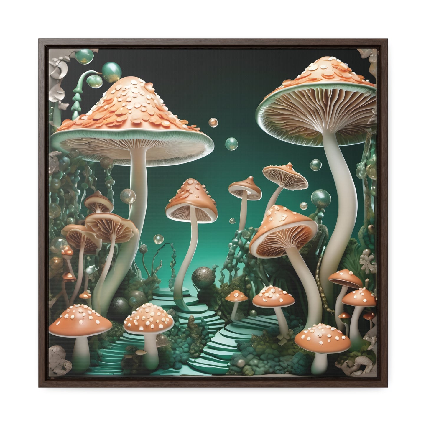 Deco Mushrooms Gallery Canvas Wraps, Square Frame