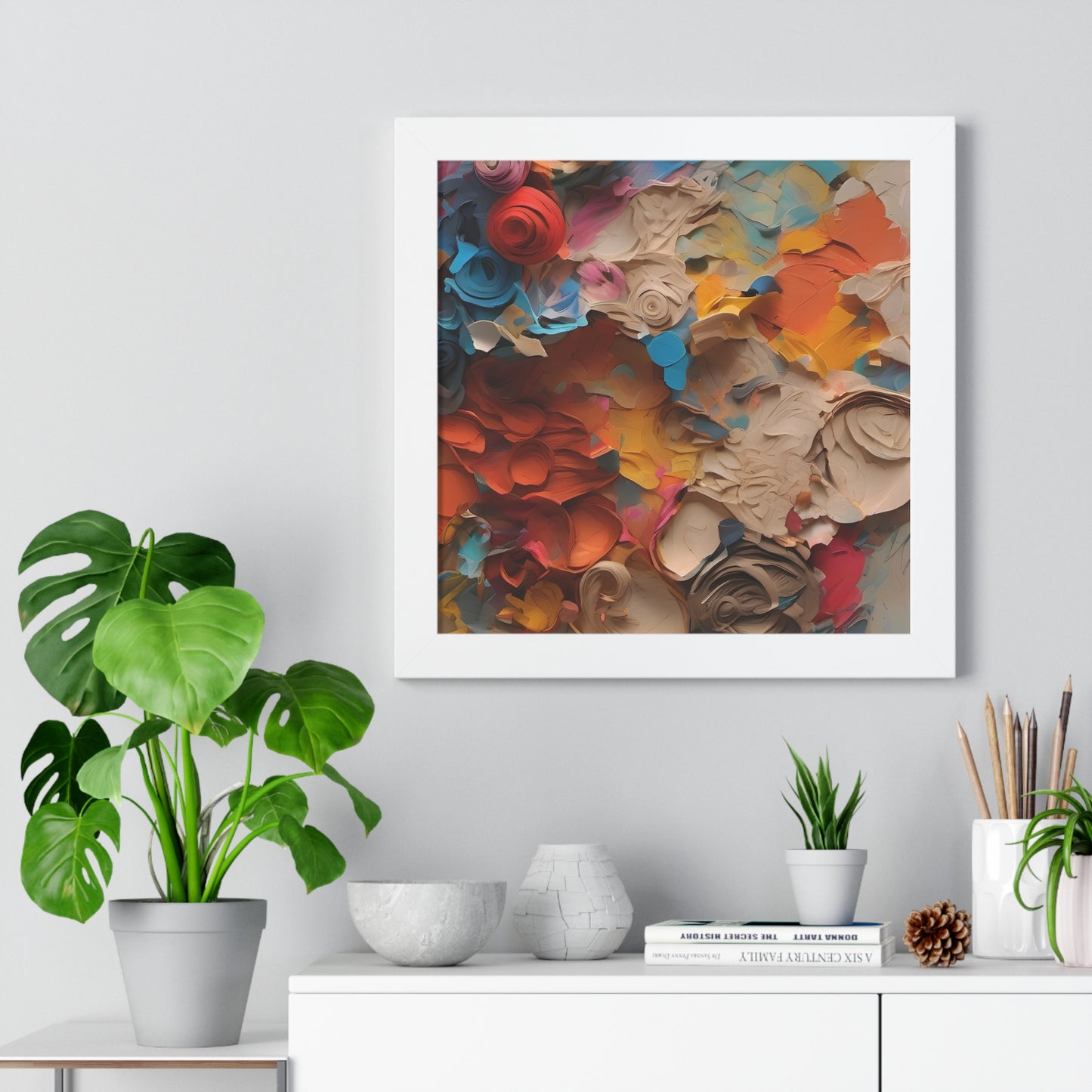 Paper flower pastel 1 Framed Vertical Poster