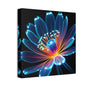 Blue Neon Fiber Optic flower 2.0 Canvas Stretched, 0.75"