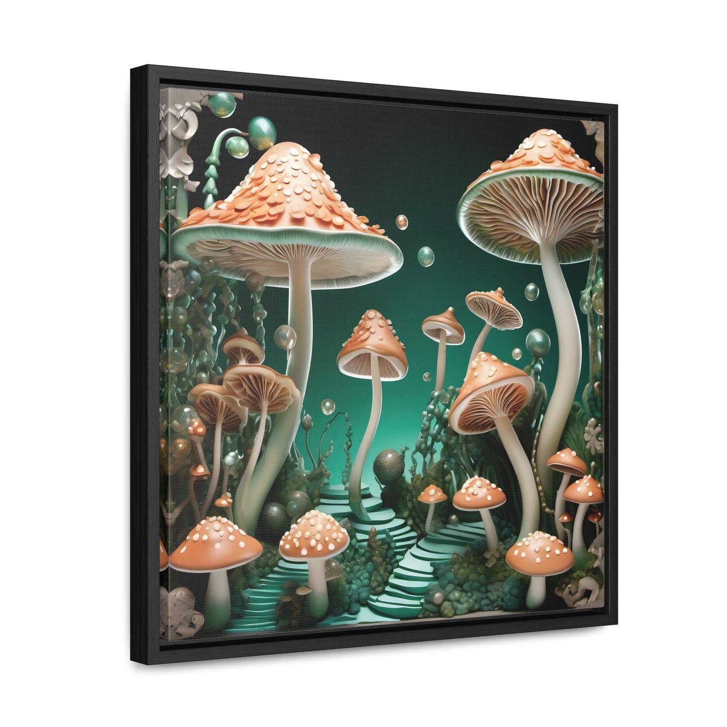 Deco Mushrooms Gallery Canvas Wraps, Square Frame