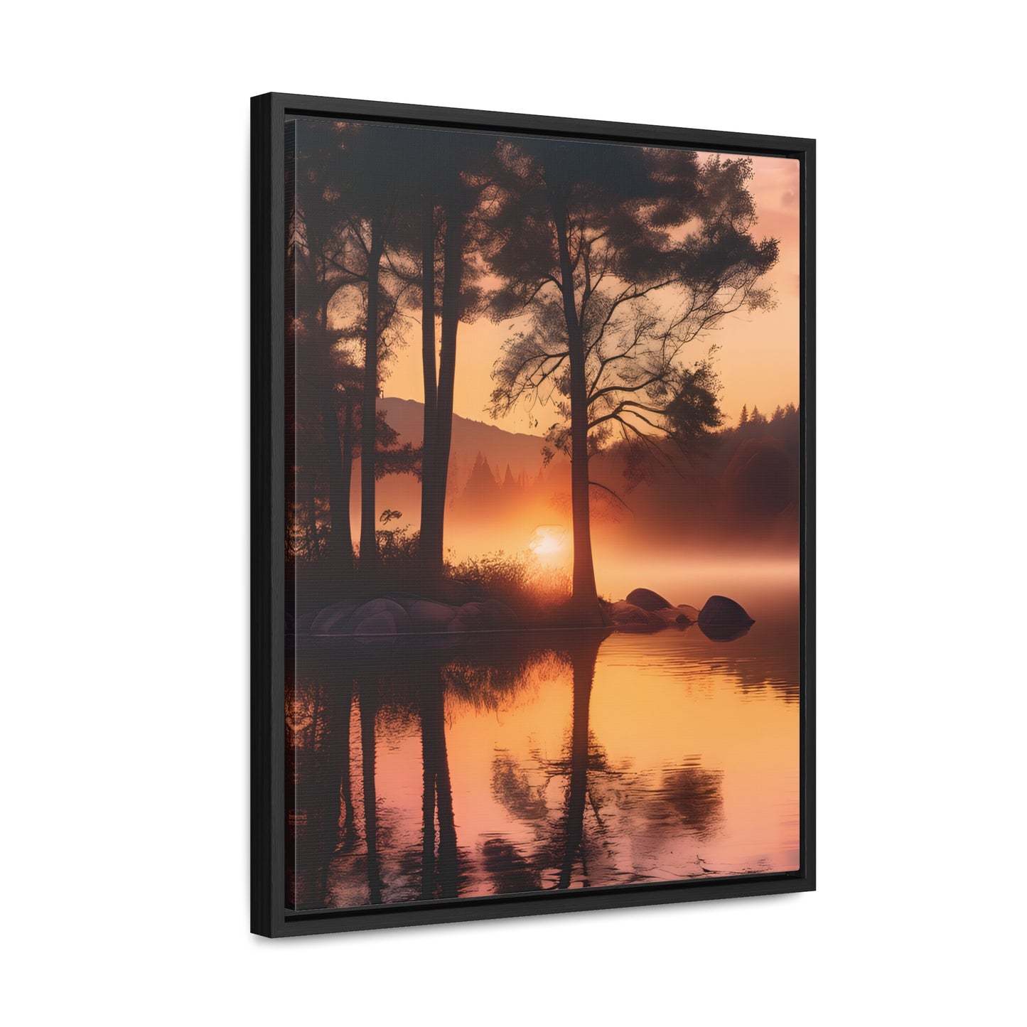 Lake sunset Gallery Canvas Wraps, Vertical Frame