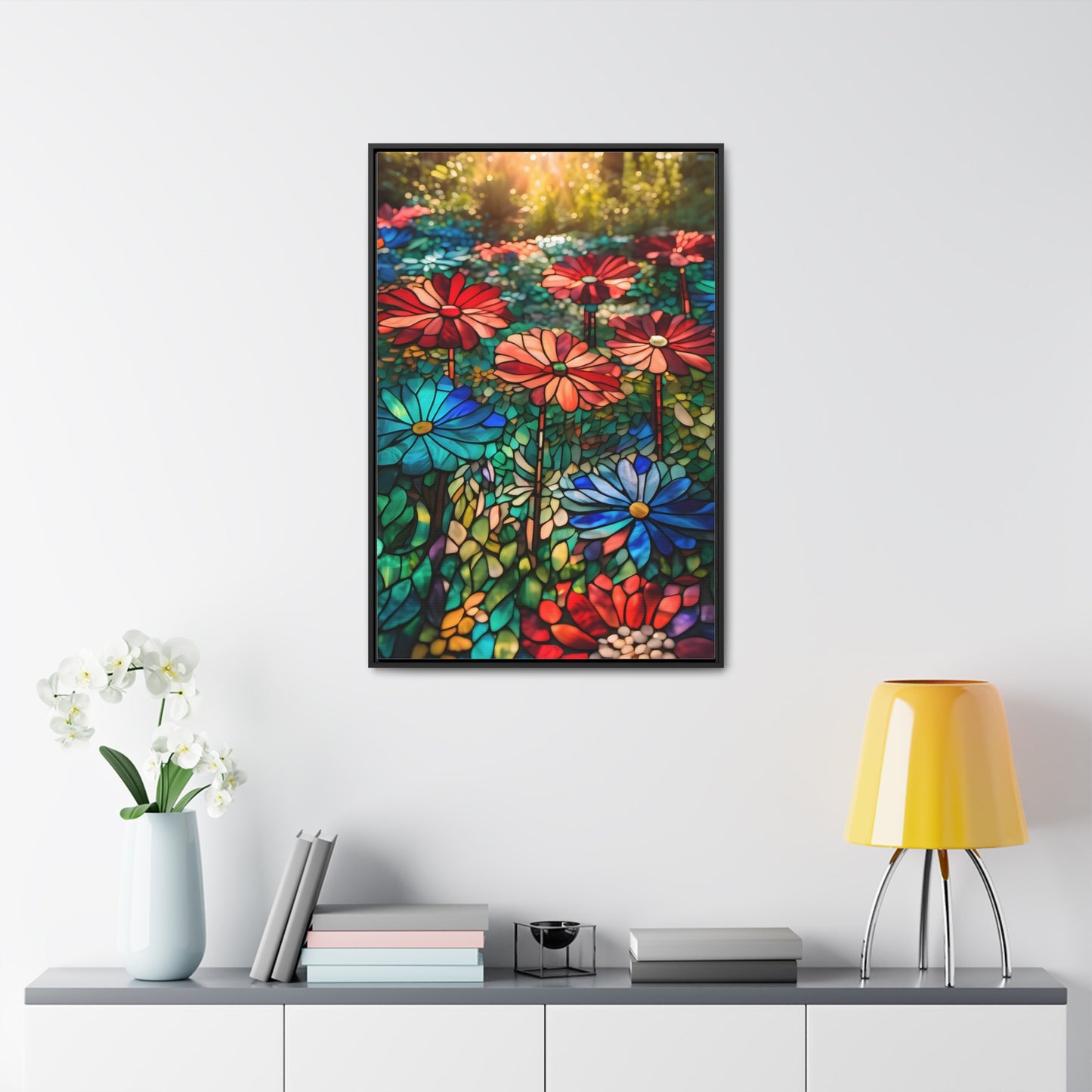 Stained glass garden Gallery Canvas Wraps, Vertical Frame