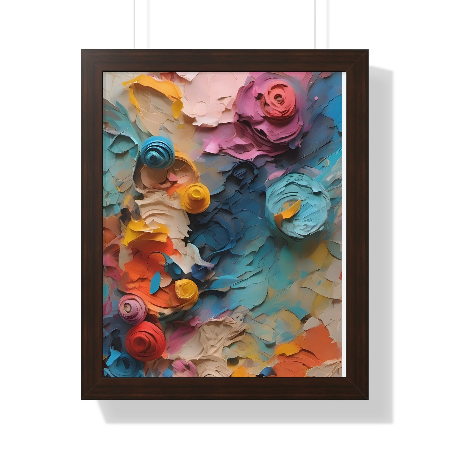 Paper flower pastel 1 Framed Vertical Poster