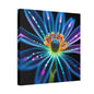 Blue Neon Fiber Optic flower Canvas Stretched, 0.75"