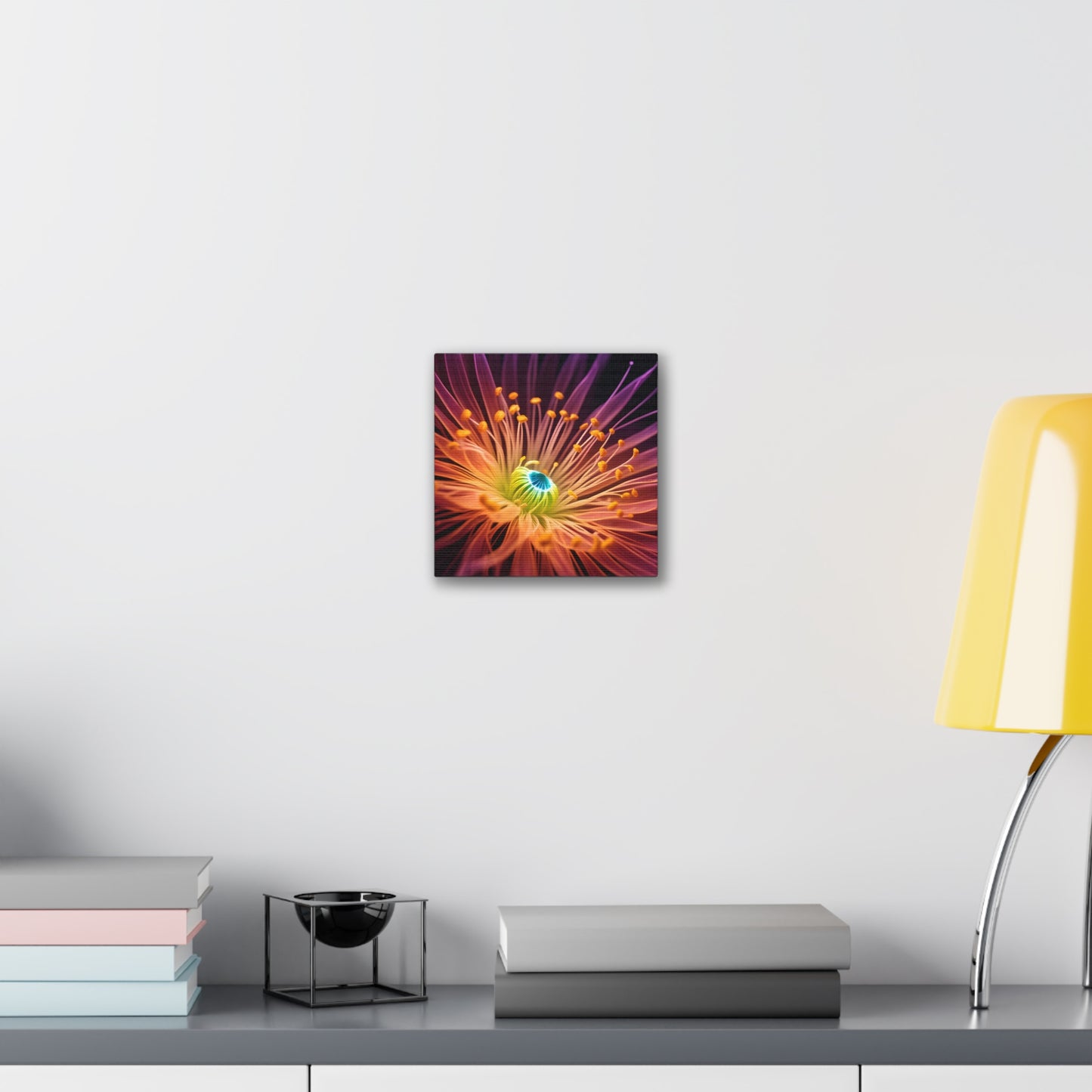 Orange Neon Fiber Optic flower 2.0 Canvas Stretched, 0.75"