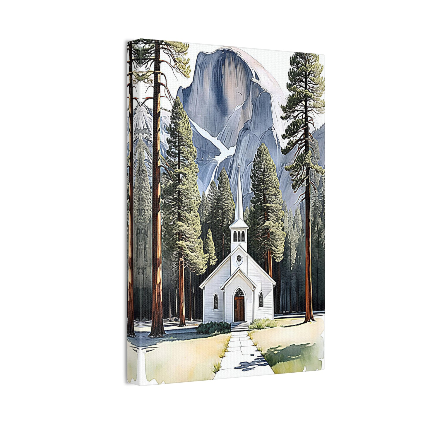 Yosemite Chapel Canvas Stretched, 0.75"