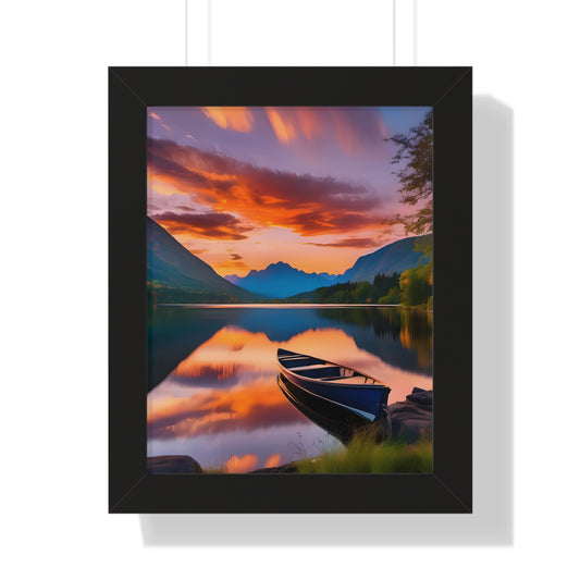 Canoe with a Veiw Framed Vertical Poster