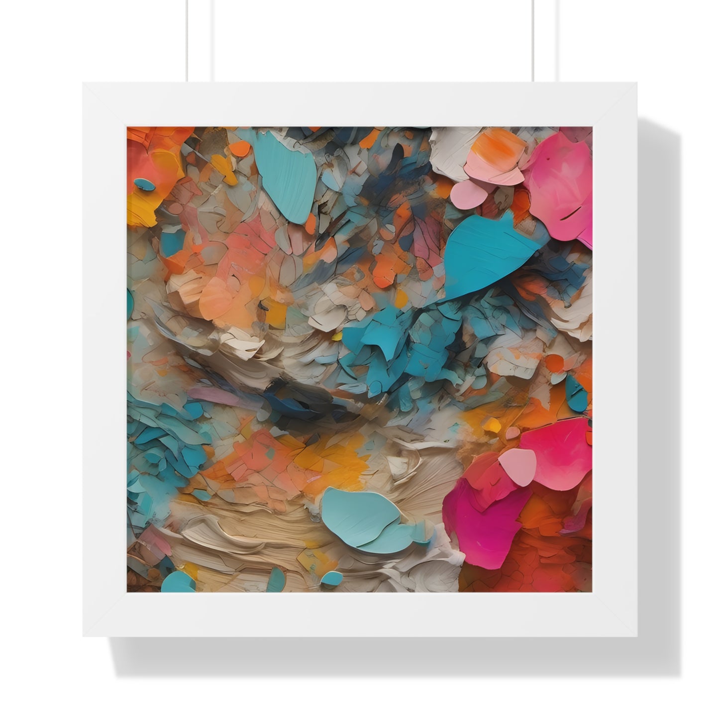 Paper Pastel Flowers 2 Framed Vertical Poster