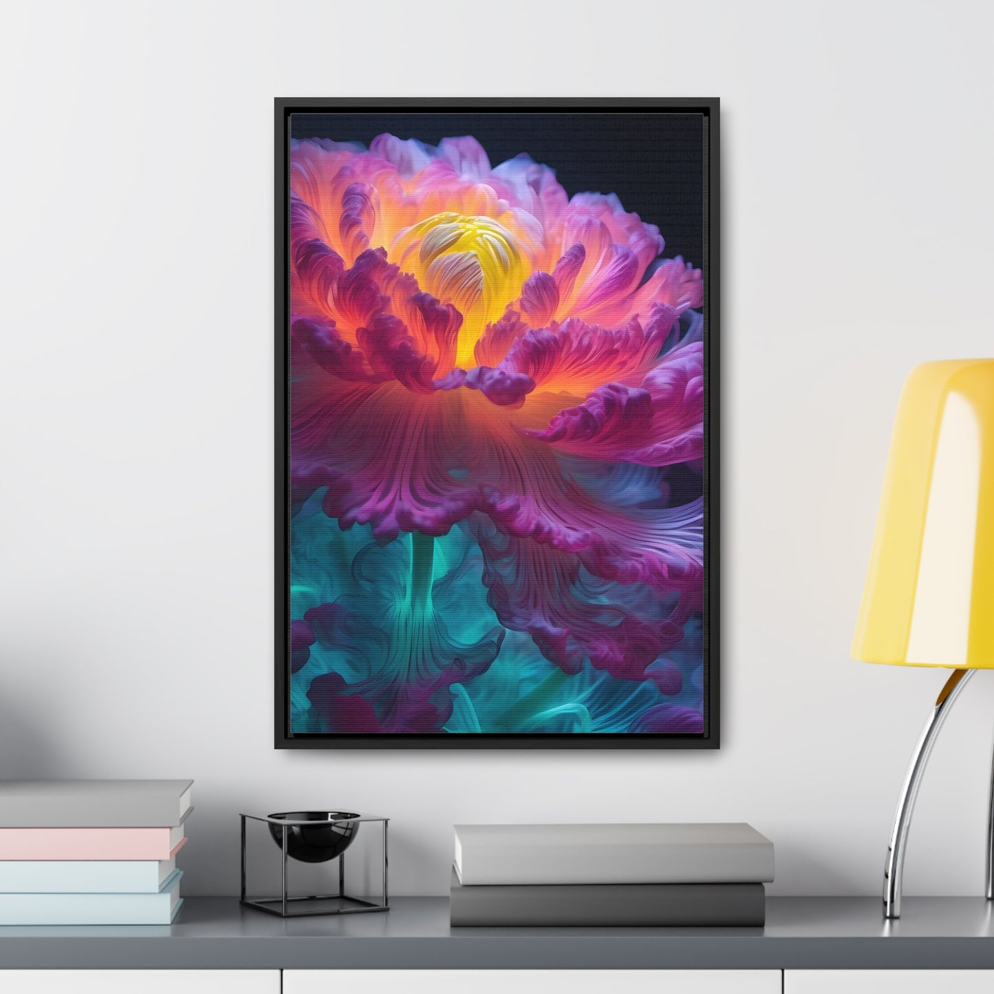 Smoke Peony Gallery Canvas Wraps, Vertical Frame