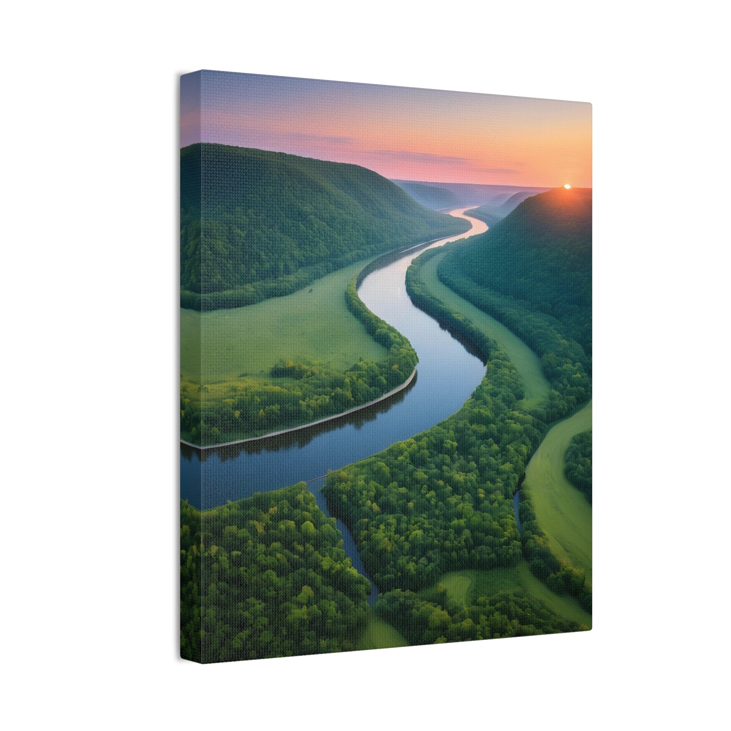 Mississippi River Valley Canvas Stretched, 0.75"