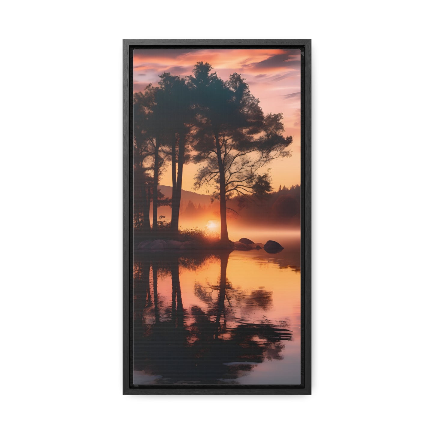 Lake sunset Gallery Canvas Wraps, Vertical Frame