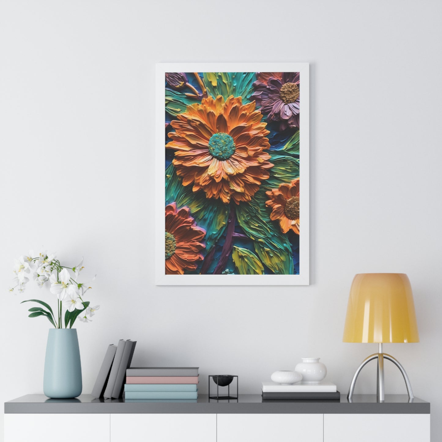 Pallet knife flowers Matte Vertical Posters