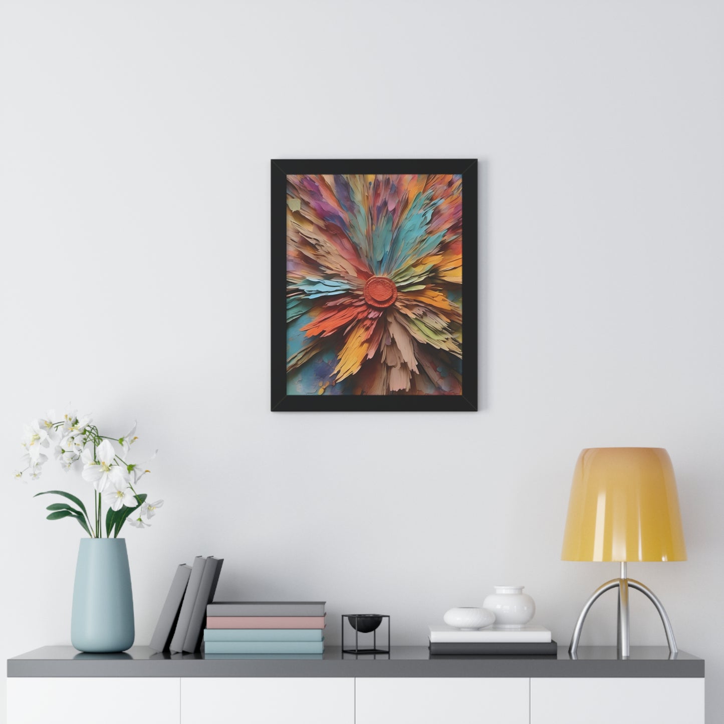 Paper flowers pastel 5 Framed Vertical Poster