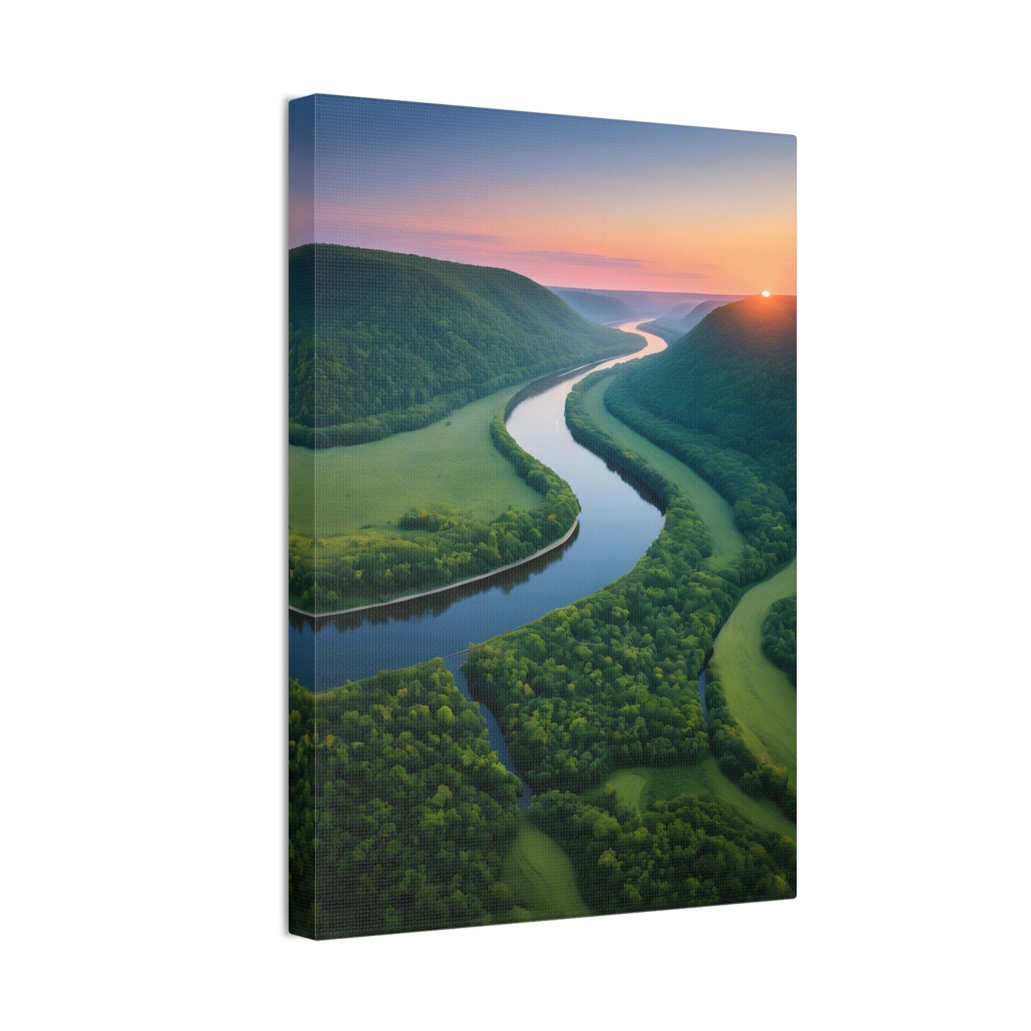 Mississippi River Valley Canvas Stretched, 0.75"