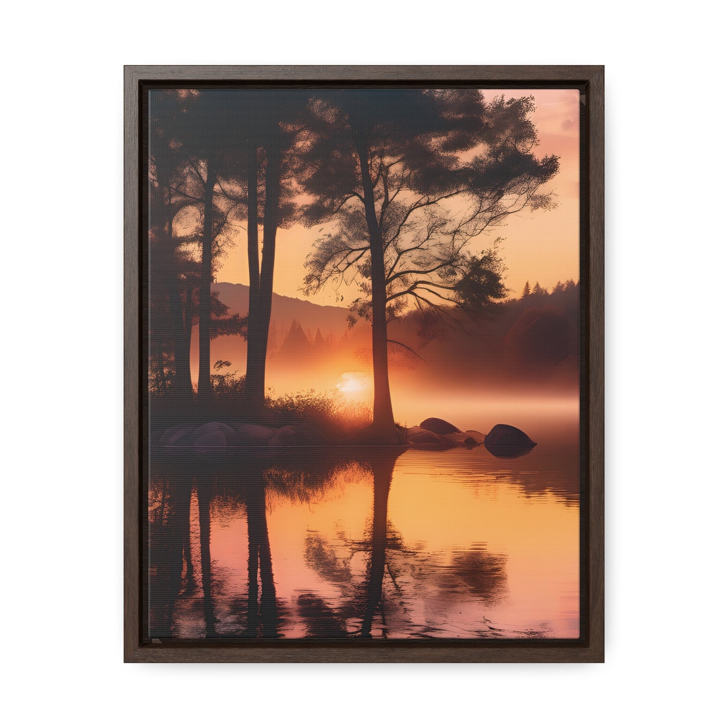 Lake sunset Gallery Canvas Wraps, Vertical Frame