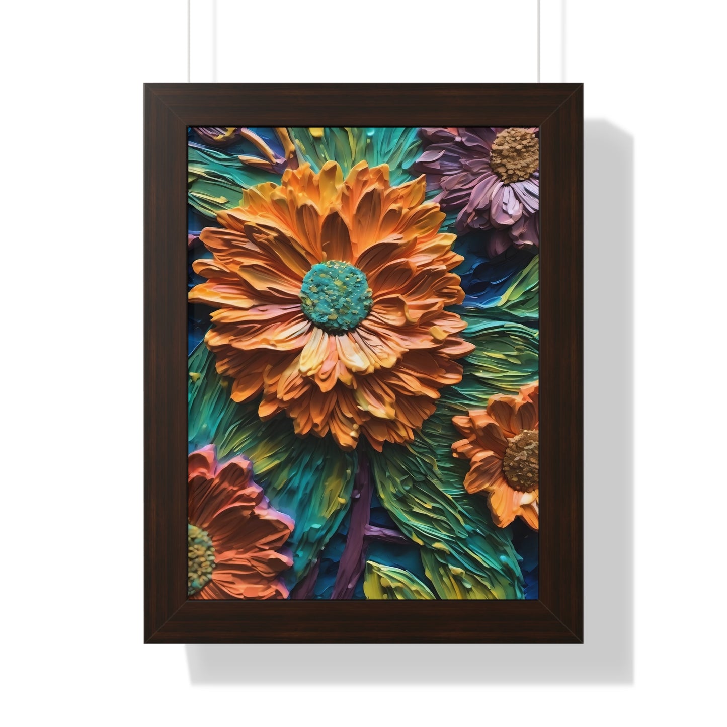 Pallet knife flowers Matte Vertical Posters