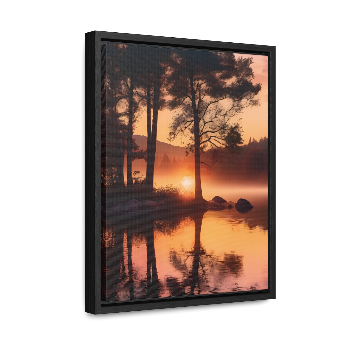 Lake sunset Gallery Canvas Wraps, Vertical Frame