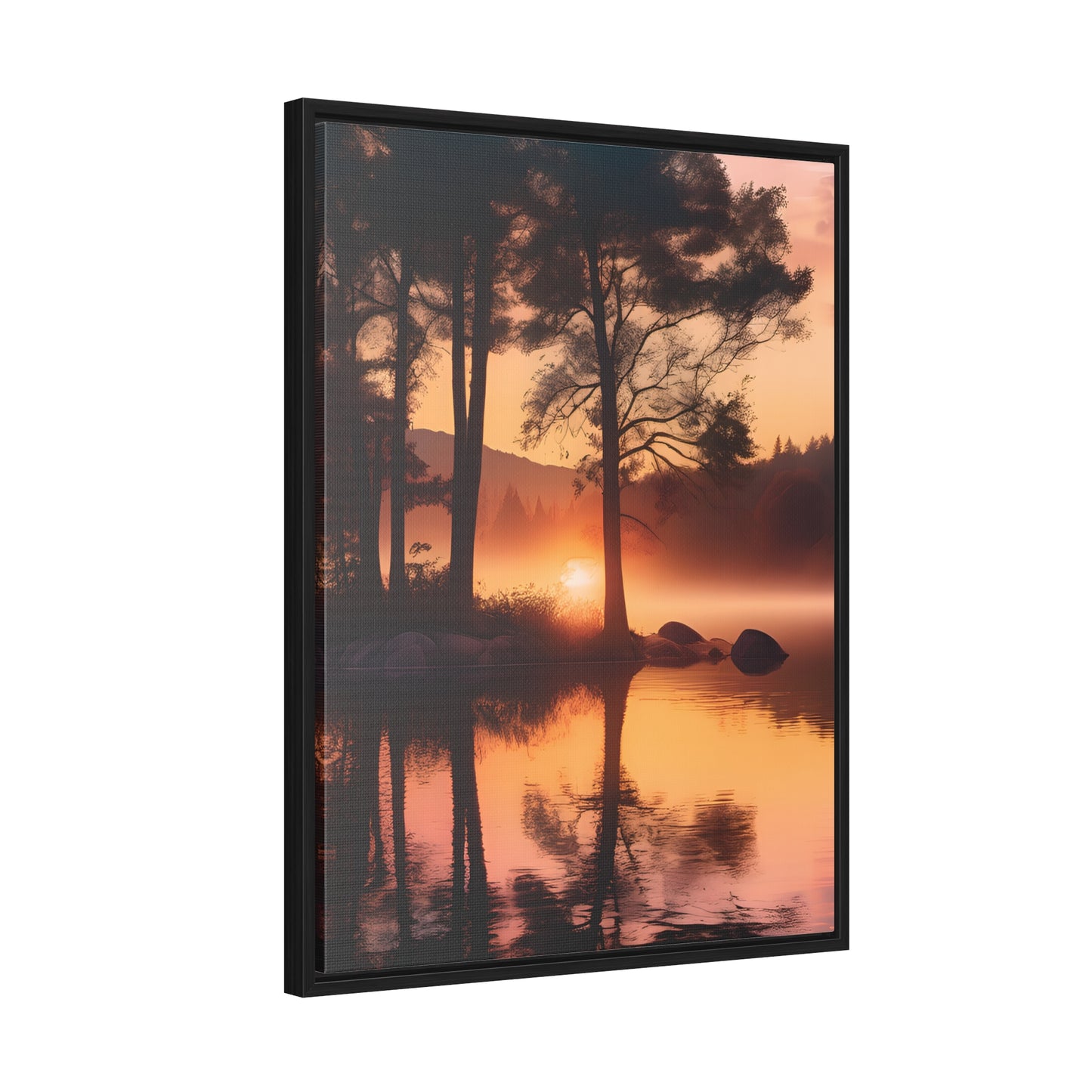 Lake sunset Gallery Canvas Wraps, Vertical Frame