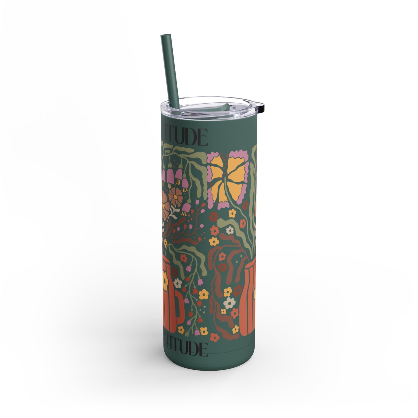 Less Attitude more Gratitude Maars Maker Skinny Matte Tumbler, 20oz