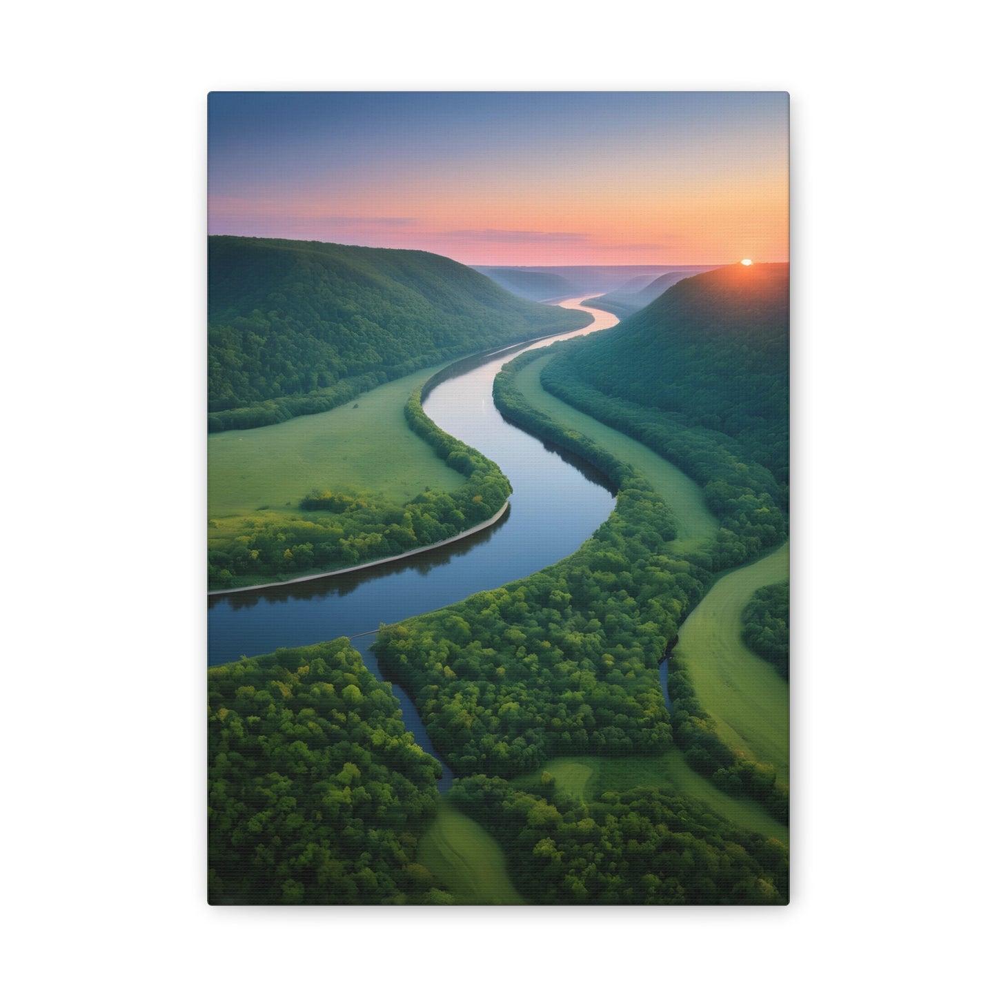 Mississippi River Valley Canvas Stretched, 0.75"