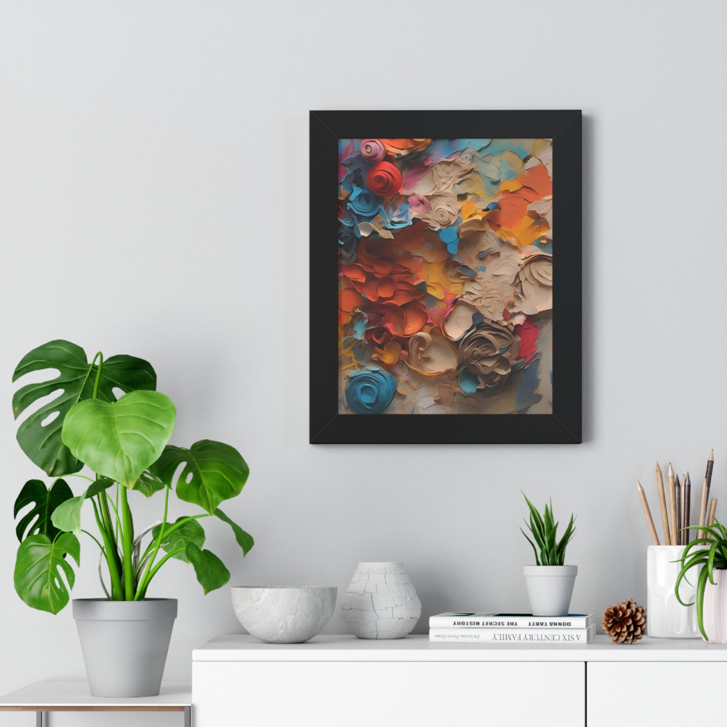 Paper flower pastel 1 Framed Vertical Poster