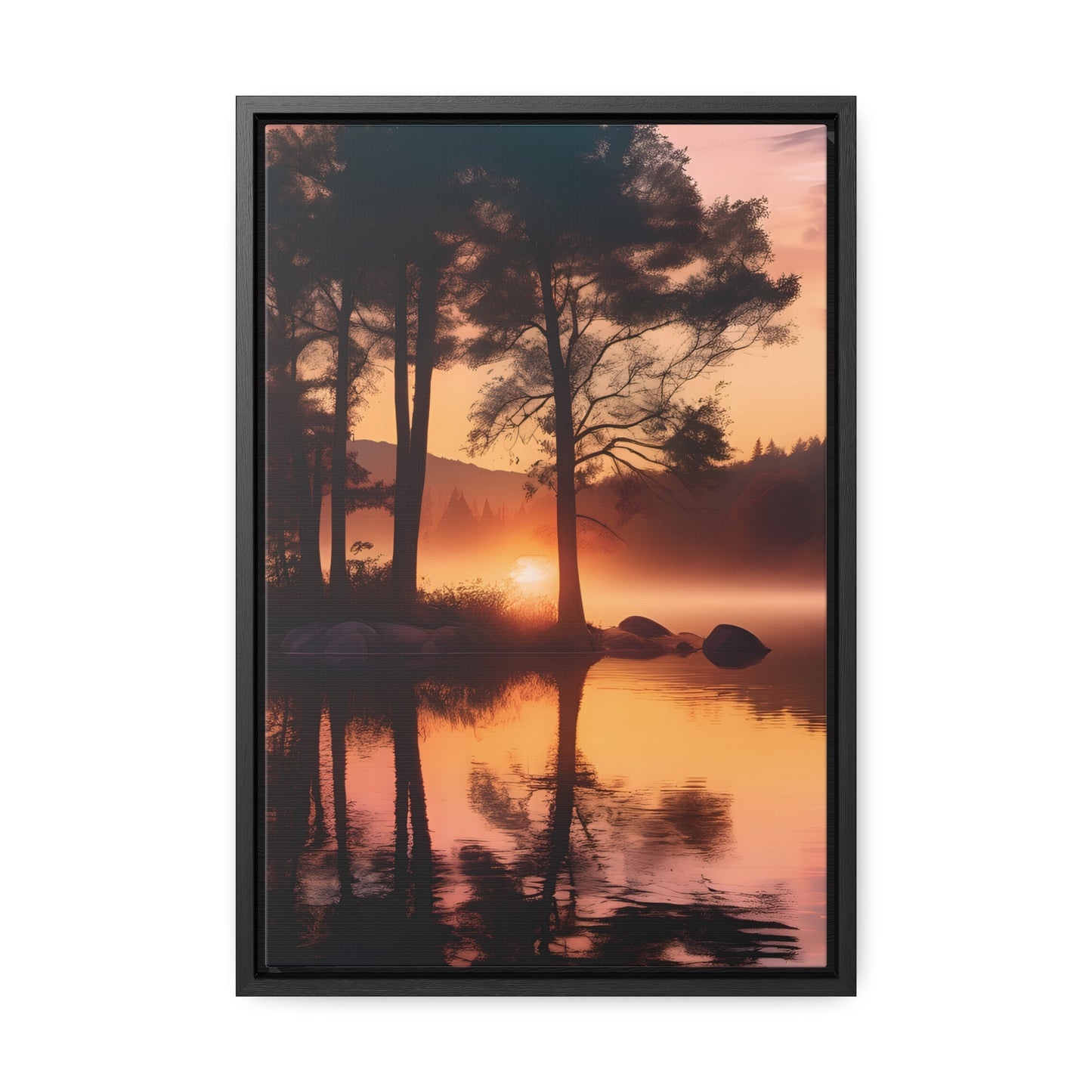 Lake sunset Gallery Canvas Wraps, Vertical Frame