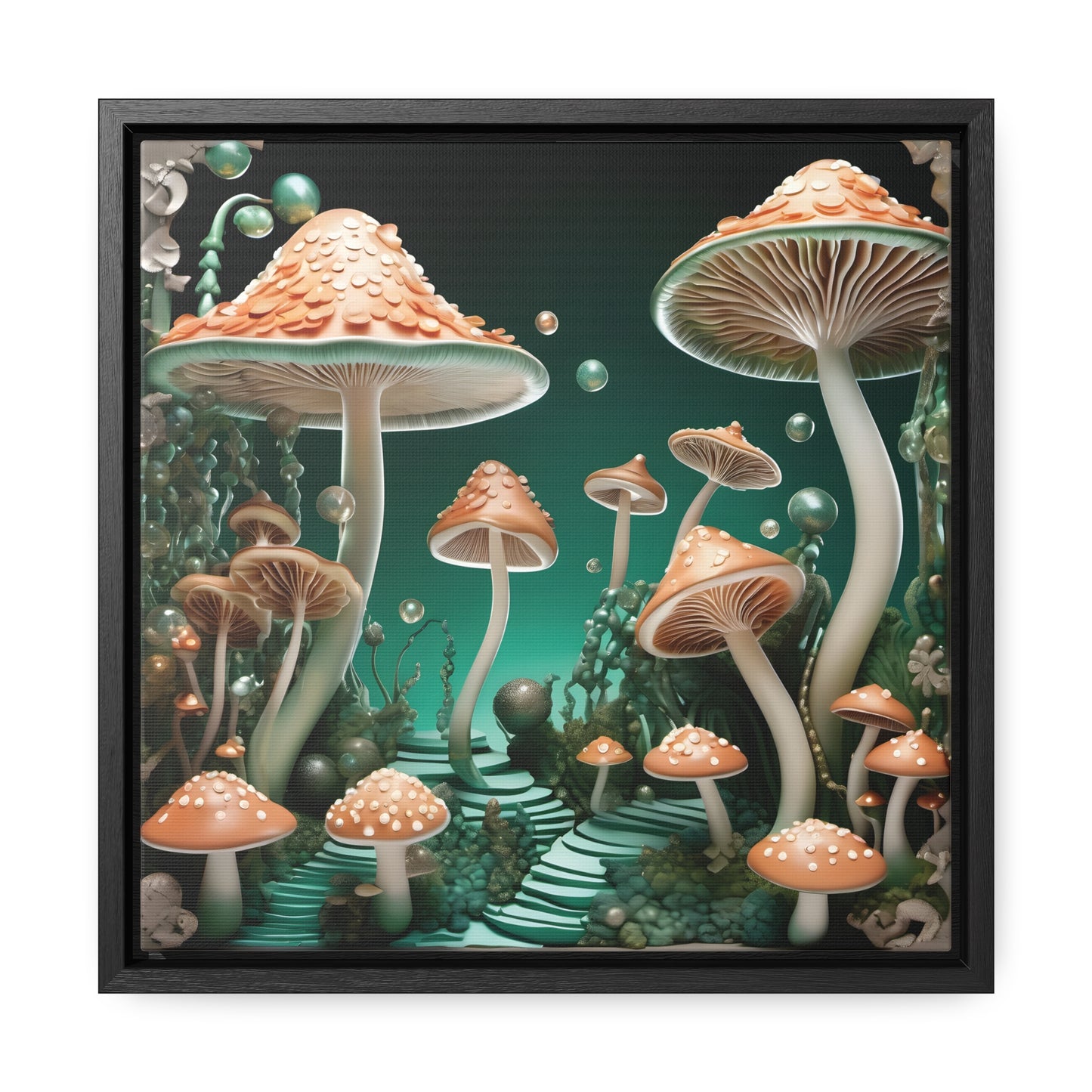 Deco Mushrooms Gallery Canvas Wraps, Square Frame