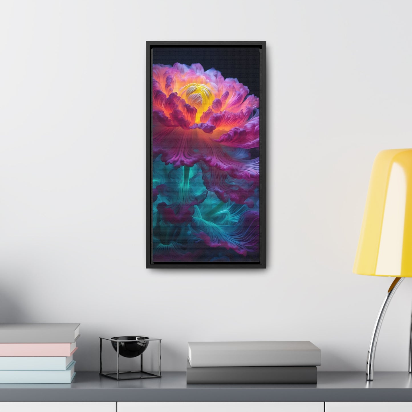 Smoke Peony Gallery Canvas Wraps, Vertical Frame