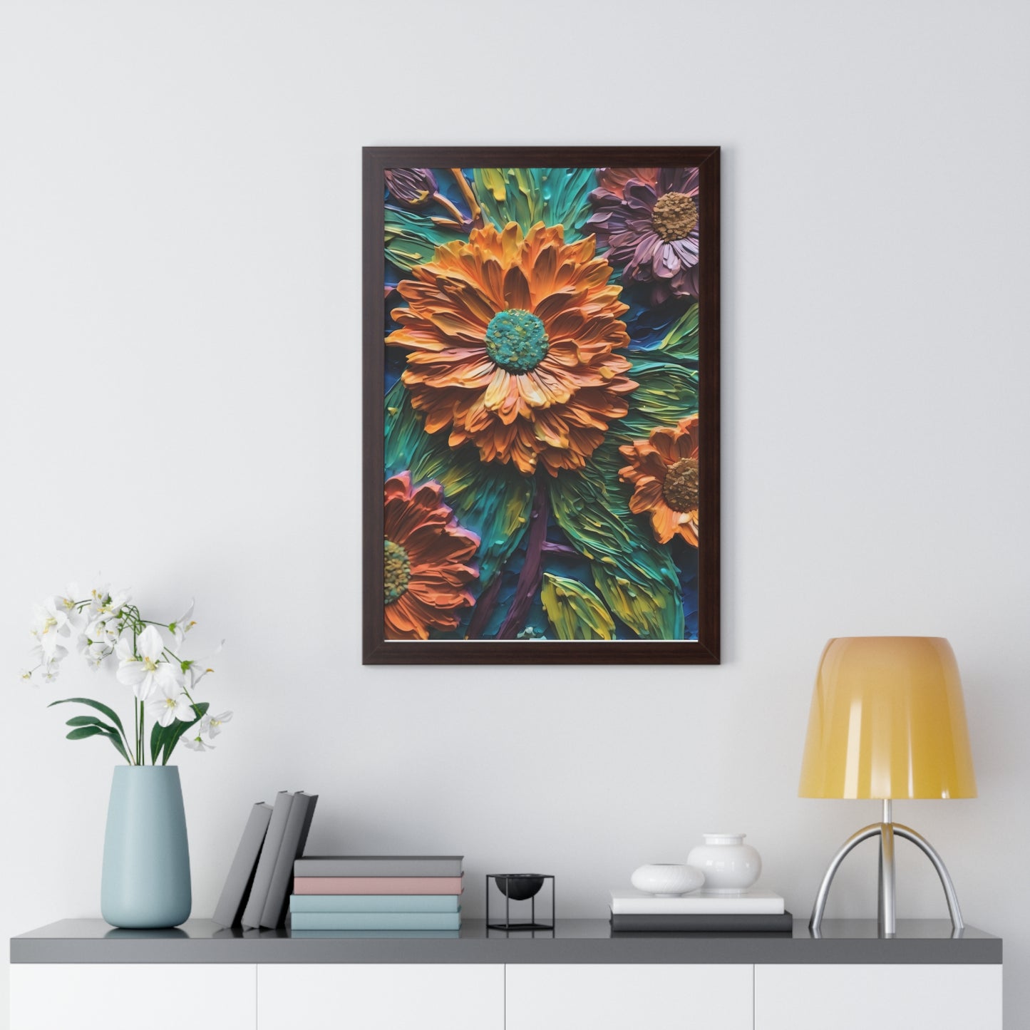 Pallet knife flowers Matte Vertical Posters