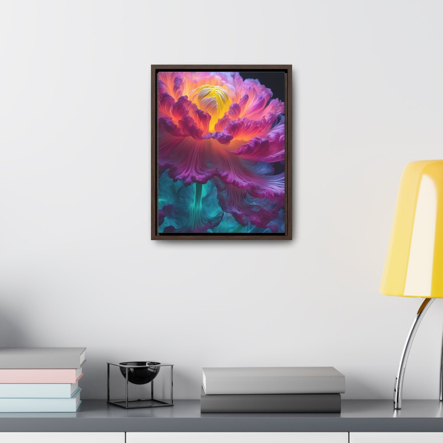 Smoke Peony Gallery Canvas Wraps, Vertical Frame