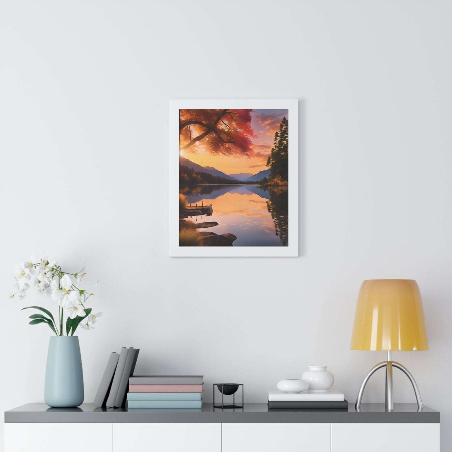 Lake Veiws Framed Vertical Poster