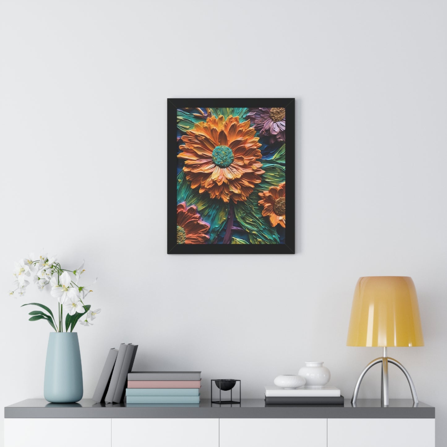 Pallet knife flowers Matte Vertical Posters