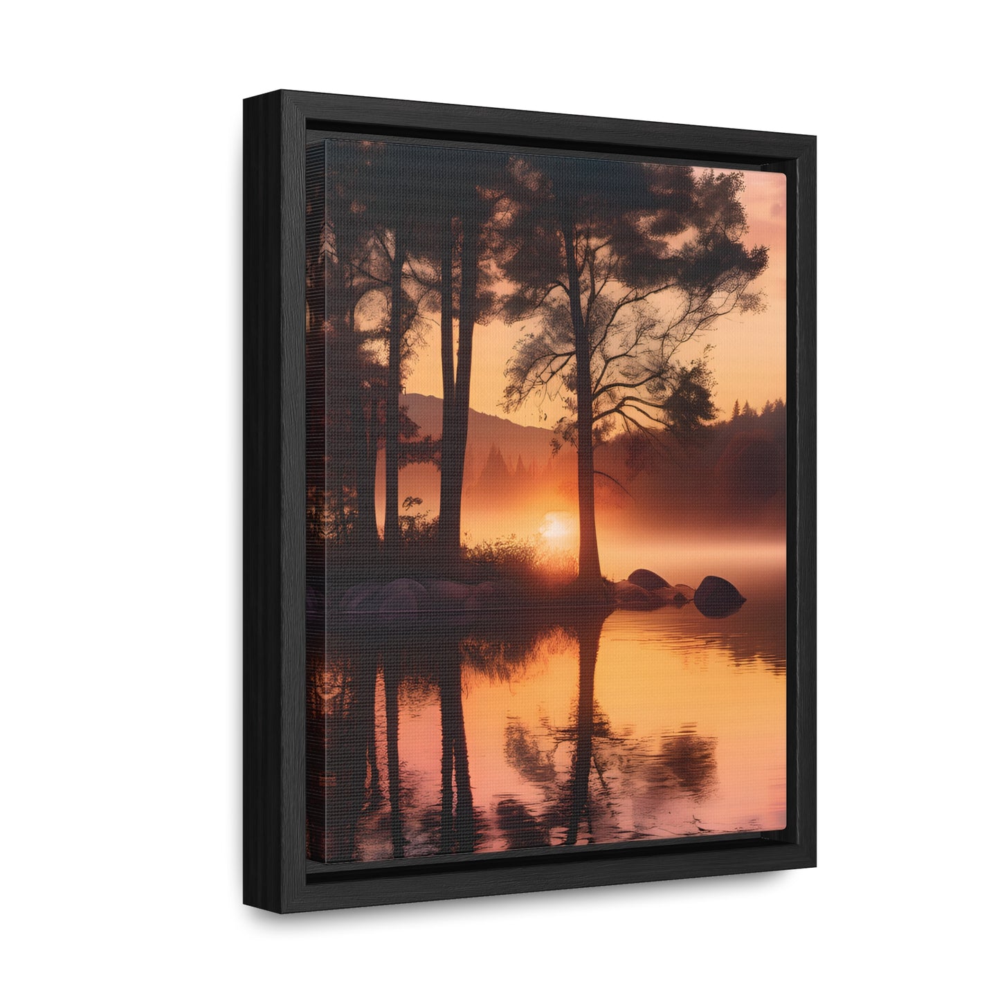 Lake sunset Gallery Canvas Wraps, Vertical Frame