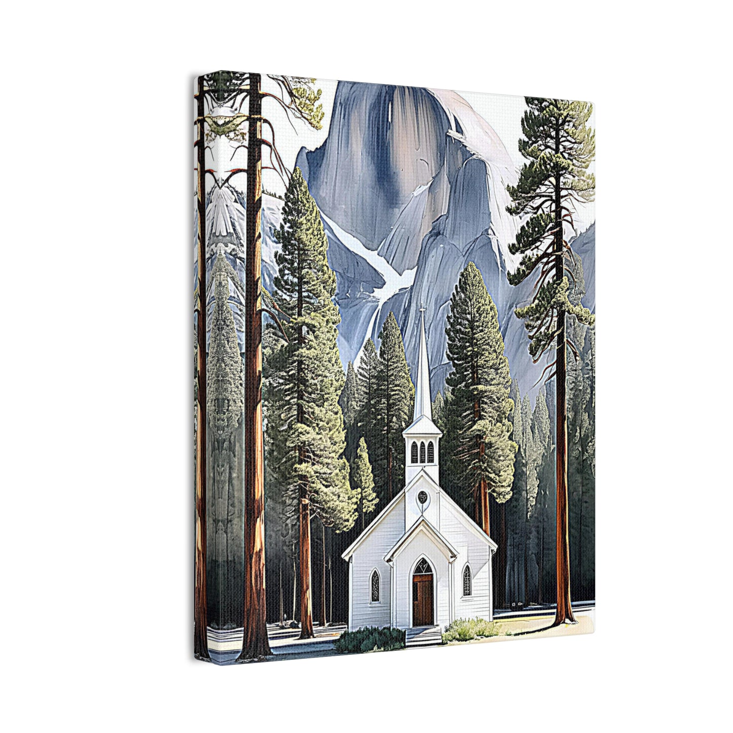 Yosemite Chapel Canvas Stretched, 0.75"