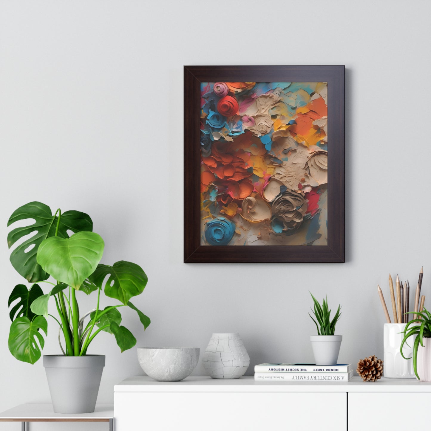 Paper flower pastel 1 Framed Vertical Poster