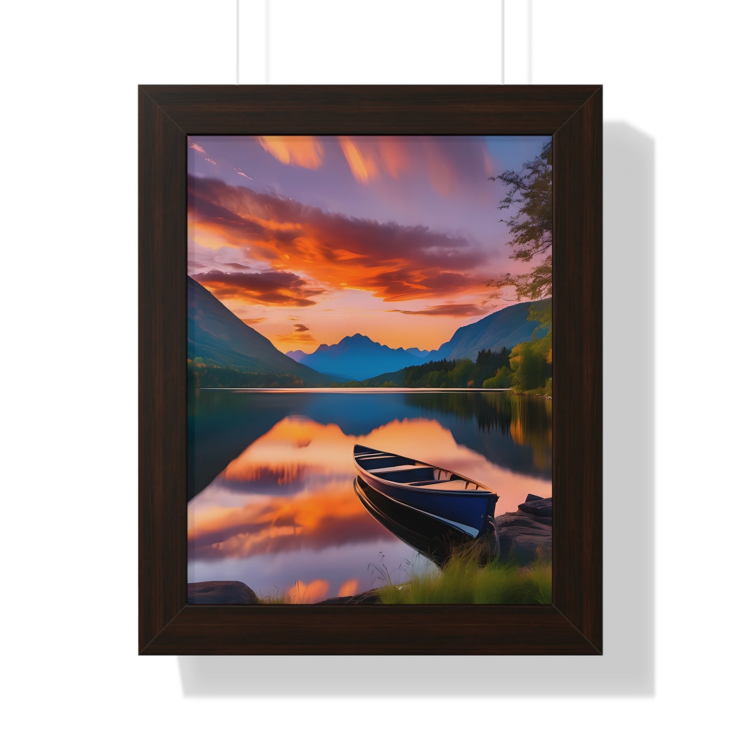 Canoe with a Veiw Framed Vertical Poster