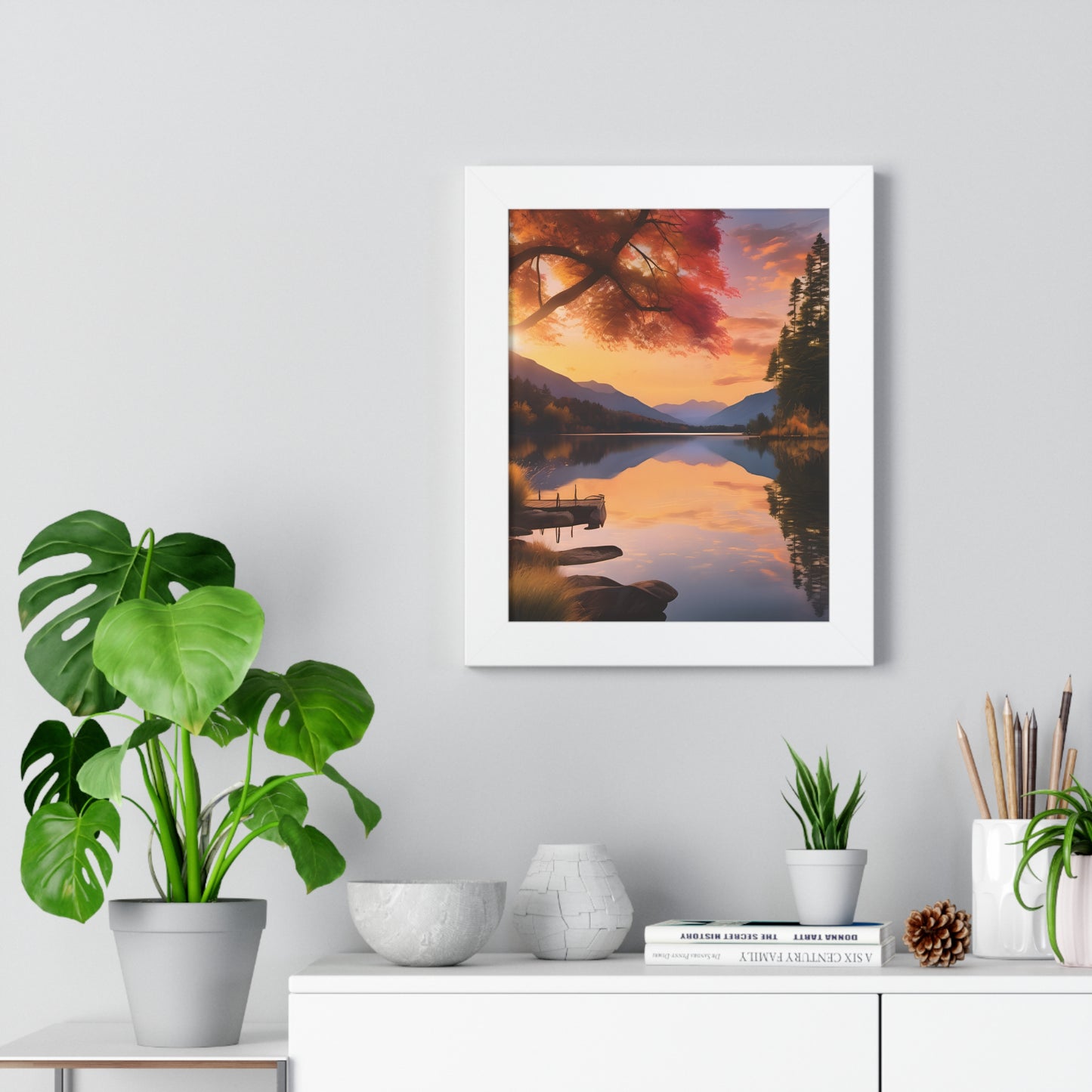 Lake Veiws Framed Vertical Poster