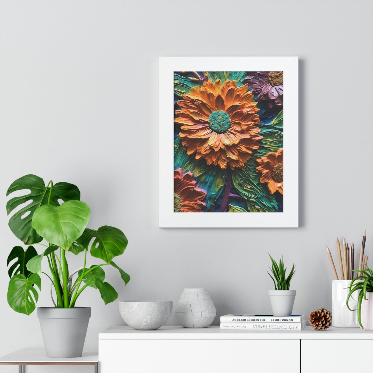 Pallet knife flowers Matte Vertical Posters