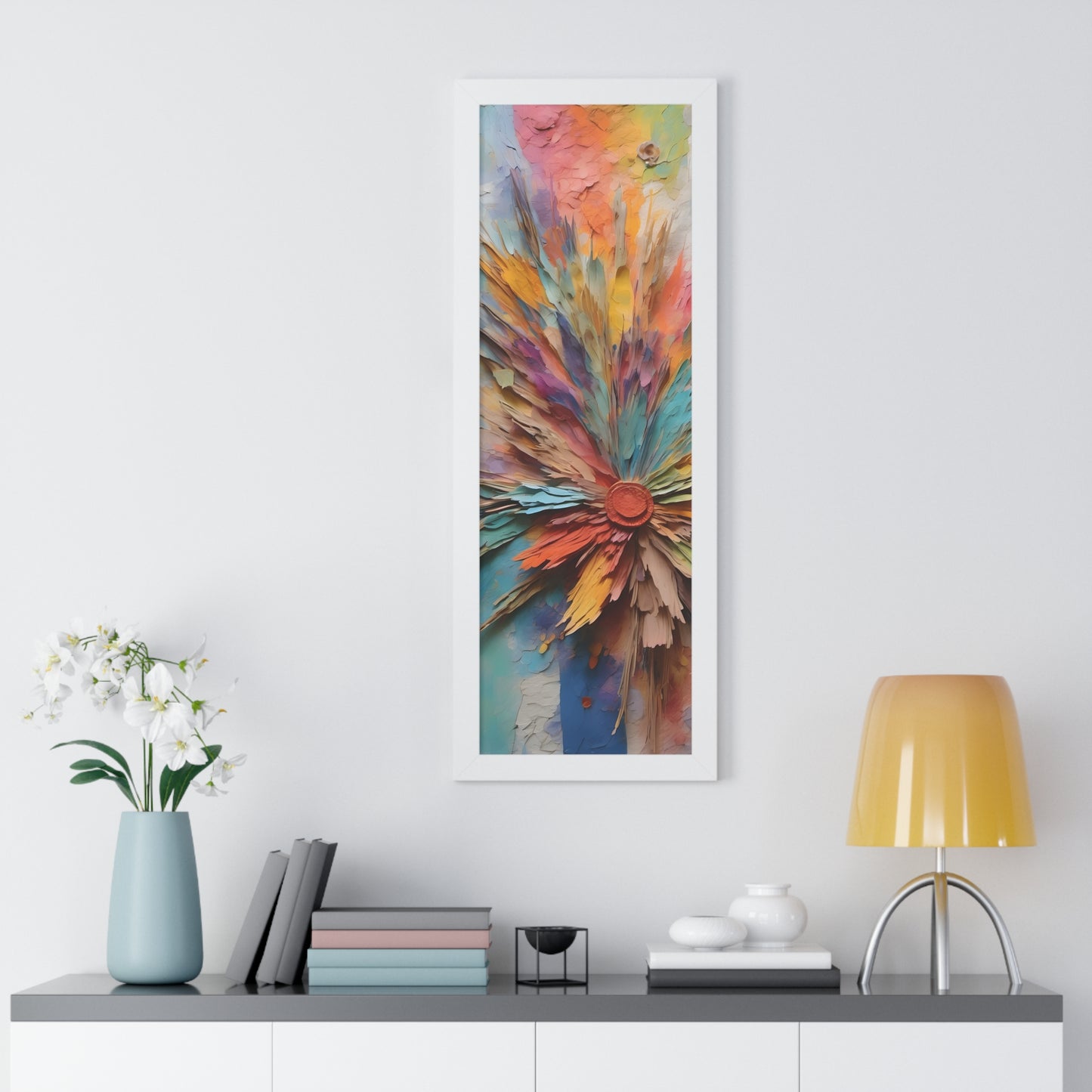 Paper flowers pastel 5 Framed Vertical Poster