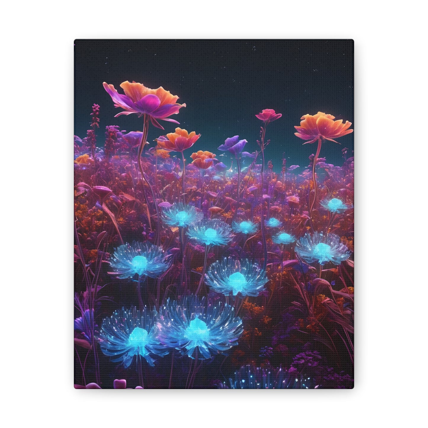 Bioluminescent night 2 canvas Stretched, 0.75"