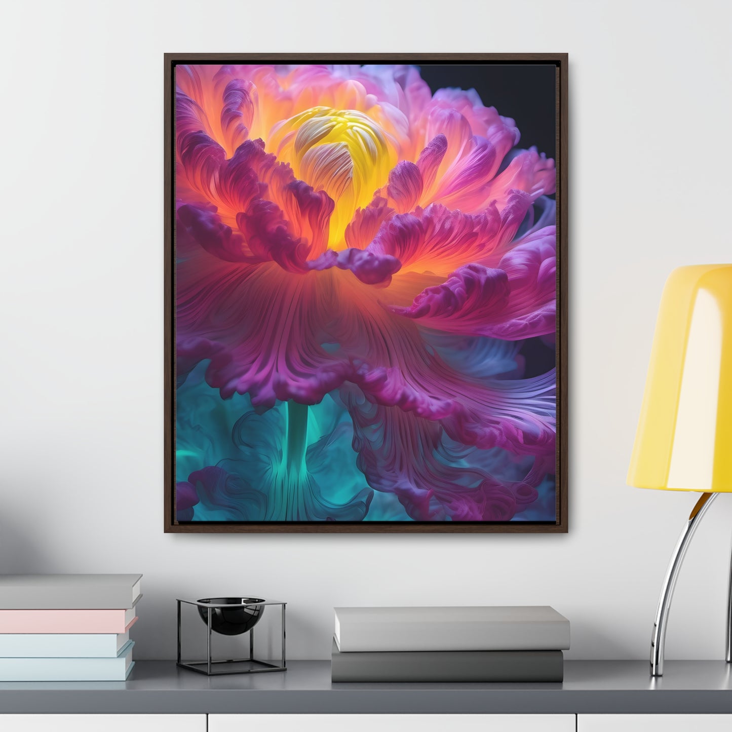 Smoke Peony Gallery Canvas Wraps, Vertical Frame