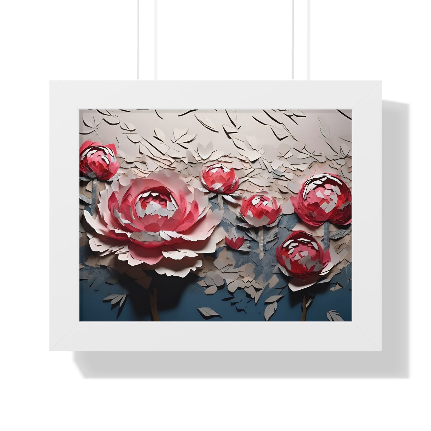 Paper peony framed poster