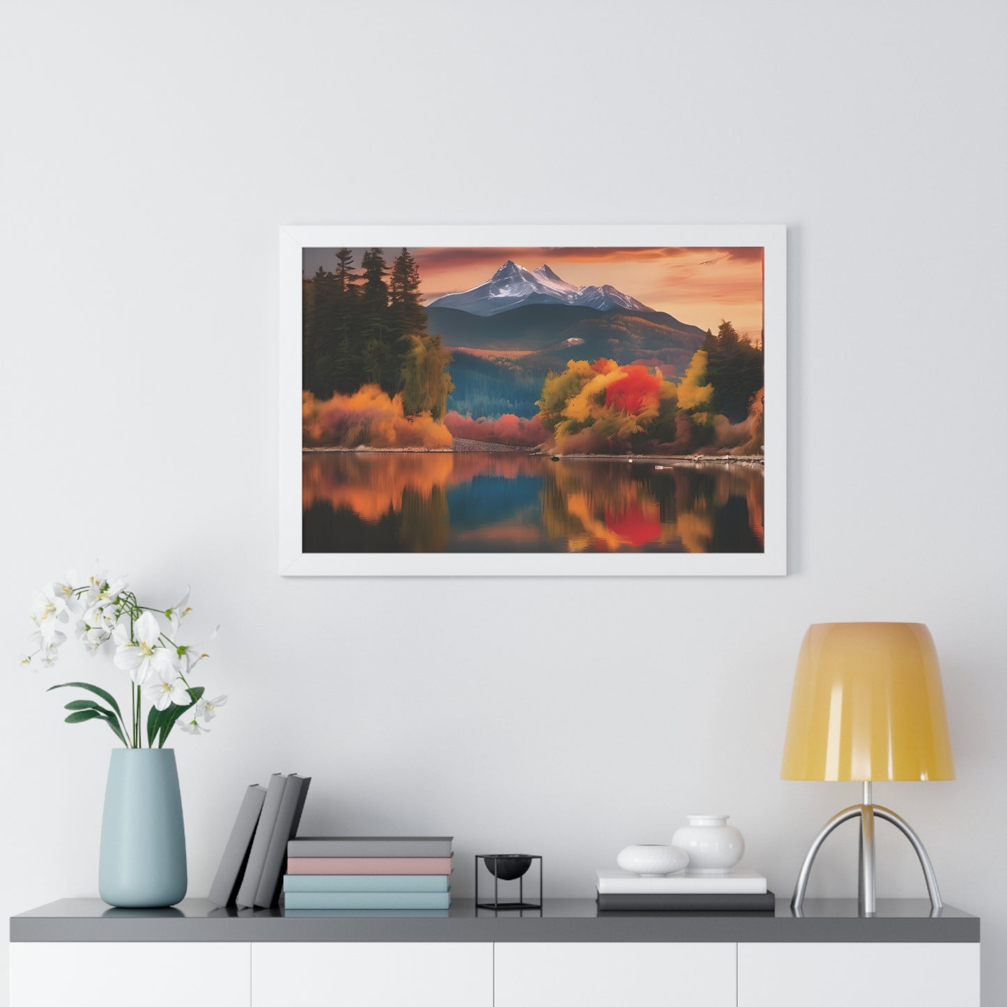 Scenic mountain view Framed Horizontal Poster