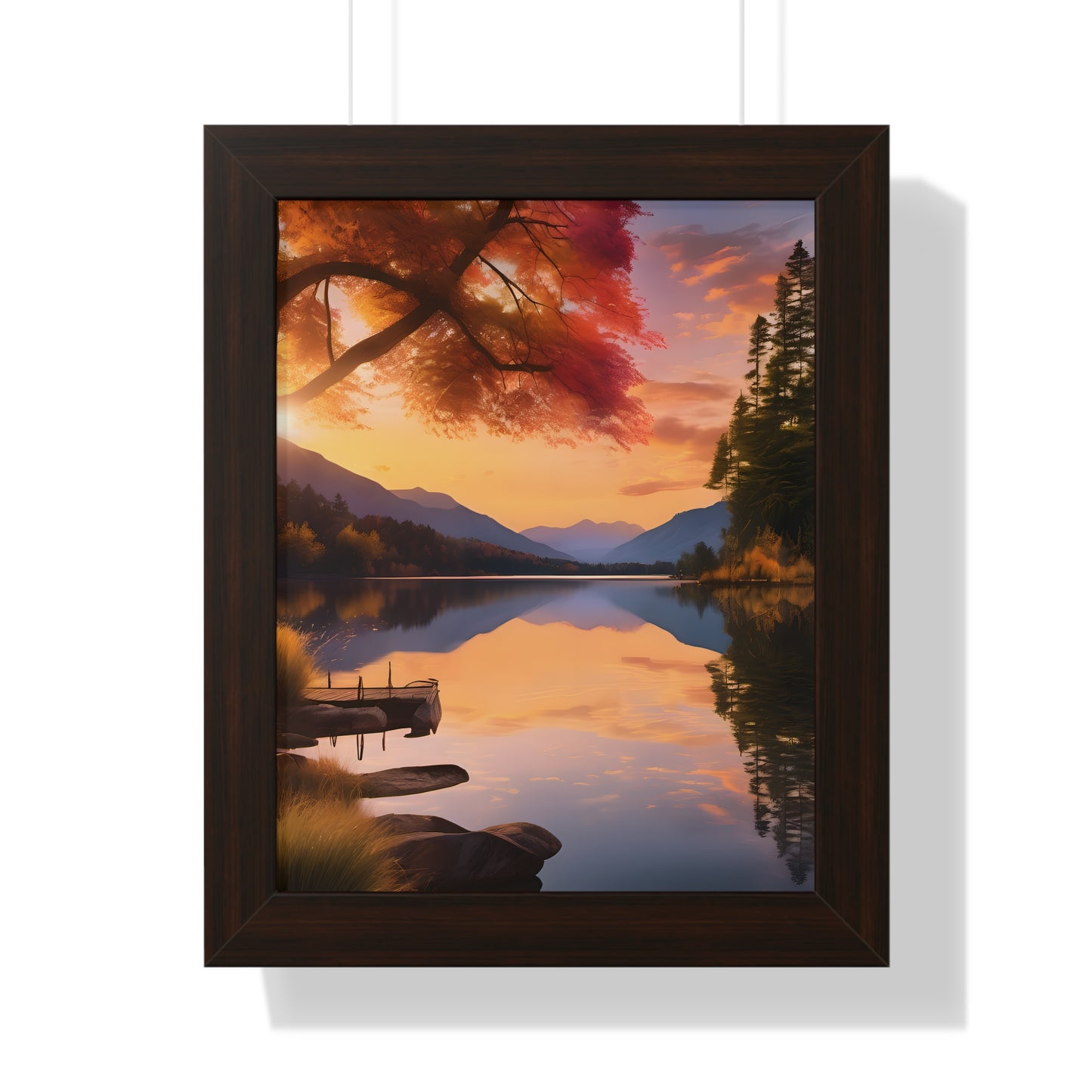 Lake Veiws Framed Vertical Poster