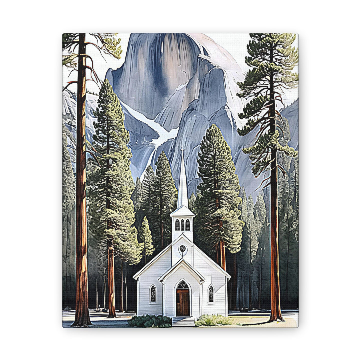 Yosemite Chapel Canvas Stretched, 0.75"